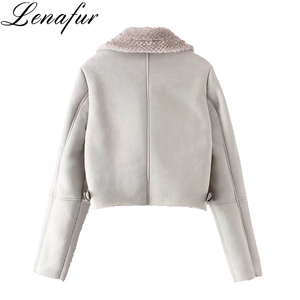 Calidad chaqueta de invierno abrigo mujer <span class=keywords><strong>Artificial</strong></span> falso Piel de lana de mujer chaqueta nueva. - Product Image 2