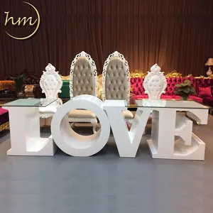 Düğün için sıcak satış otel mobilya ahşap aşk mektubu düğün masa (HM-K5)