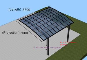 Gemakkelijk Monteren Outdoor Aluminium Auto Poorten Single Luifel <span class=keywords><strong>Carport</strong></span> - Product Image 6