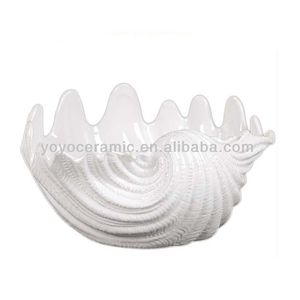 Assiettes de coquillage en céramique, décoratives, blanc perle Design, vaisselle nouveauté 2019 - Product Image 1