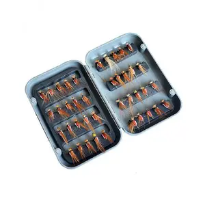 In Stock 40pcs/set Boxed Fly Fishing Tackle Artificial Bait Trout Fly Fishing Lures Hooks Tackle Nymph Flies