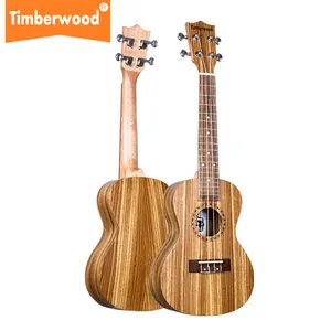 Ukulele de concerto matte à prova de zebrawood, 23 polegadas