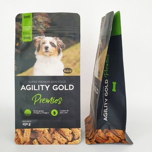 Bolsa de embalaje de comida para mascotas, Papel Kraft marrón reciclable, fondo plano de bolsillo con cremallera - Product Image 4