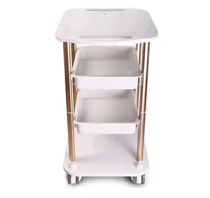 Factory Price Beauty Spa Trolley Cart gold color with Four Wheels Trolley for Beauty Machine