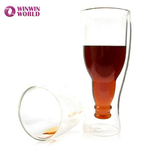 Copa del Mundo de fútbol regalo soplado claro doble pared resistente al calor taza de cerveza de cristal con logo - Product Image 2