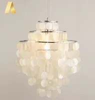 Amerikanische Art moderne Capiz weiße Muschel Beleuchtung Kronleuchter aus Muscheln für Wohnzimmer
