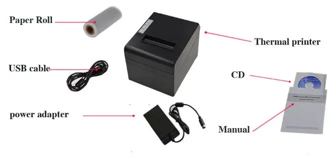 80mm Desktop Pos Thermal Printer Thermal Receipt Printer For Retail Shop Use.