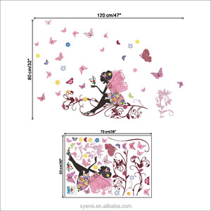 Pegatinas de <span class=keywords><strong>pared</strong></span> extraíbles de PVC para sala de estar y habitación de niños, pegatinas de flores para decoración, papel tapiz - Product Image 4