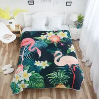 Digital Print Flannel Blanket, Custom Made Design, Flamingo