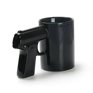 UCHOME酷枪设计带手柄的陶瓷咖啡杯/搞笑陶瓷茶杯