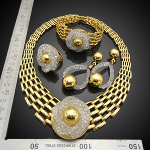 2017 Fashion Dubai Gold Jewelry Sets Big <strong>Costume</strong> Jewelry Sets FHK2349 - Product Image 2