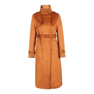 Puro Otoño de manga larga chaqueta botones marrón <span class=keywords><strong>largo</strong></span> <span class=keywords><strong>abrigo</strong></span> <span class=keywords><strong>Mujer</strong></span> - Product Image 2