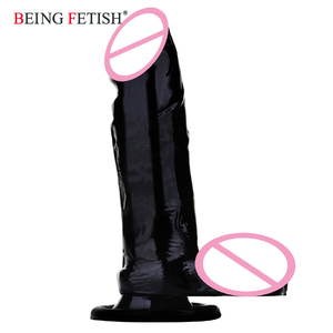 Vibrador forte preto com ventosa, pênis de borracha para homem pau