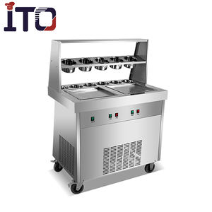 Macchina per Gelato Arrotolato Istantaneo con Doppia Piastra Quadrata, Macchina per Gelato Fritto di Alta Qualità - Product Image 2