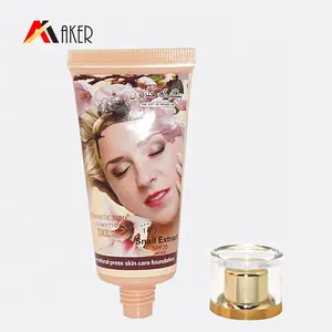 Luxury empty wholesale 40g round BB cream toothpaste facial cleanser hand cream cosmetic packaging plastic tube with acrylic lid