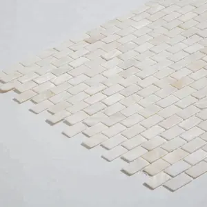 Beyaz tuğla anne inci kabuk mozaik fayans iç duvar tasarımı