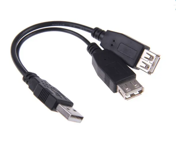 Cabo usb duplo, divisor de cabo usb y 1 fêmea 2 macho