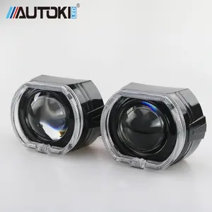 New Style LED Light Guide Angel Eye Projector Headlights HID Projector Square Lens