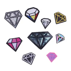 도매 독특한 사용자 정의 다이아몬드 모양 자수 패치