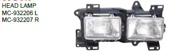 For mitsubishi 515 series head lamp mc-932206 mc-932207/vent mc-937191 mc-937192/fog light case mc-937419 mc-937420 mc-938090 VICCSAUTO