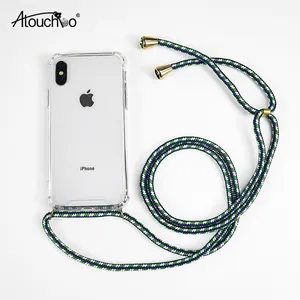 Atouchbo Pour Xiaomi Redmi NOTE 7/6A/6 PRO TPU Absorbant les Chocs Collier Cordon Lanière Cas