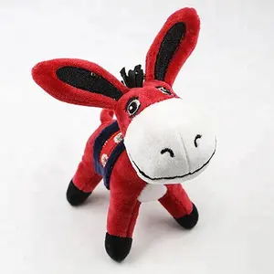 โรงงานโดยตรง Custom สีแดง Plush Donkey พวงกุญแจจี้ขายส่งตุ๊กตาตุ๊กตาสัตว์ Mini ของเล่น Plush Donkey Keychain