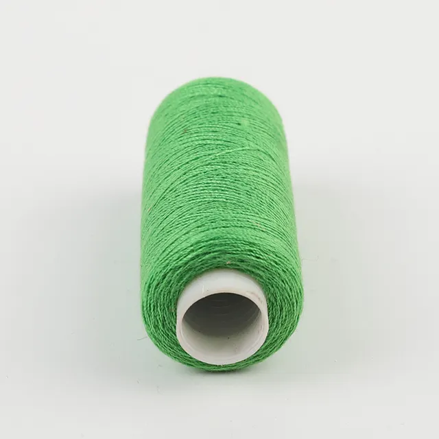 WEITIAN Brand Manufacturer hot selling small roll green dyed color 100% polyester sewing thread for household