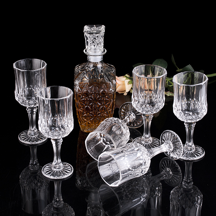 high clear fashion designed wholesale wine glass set whiskey decanter set 1 bottle 4 cups