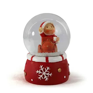 Bola Salju elektrik globe salju santa claus ornamen Natal khusus dekorasi rumah bola salju salju lucu