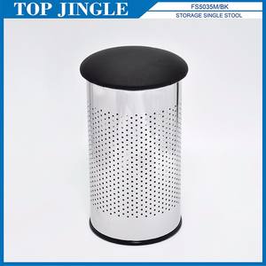 Tabouret de rangement moderne de forme carrée en cuir PVC - Product Image 3