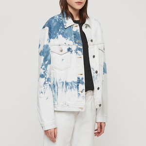 de alta calidad de algodón para mujer de gran tamaño de impresión teñido denim jeans chaquetas - Product Image 1