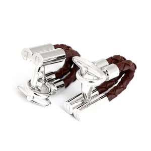 Novelty PU Leather Chain CuffリンクManufacturer