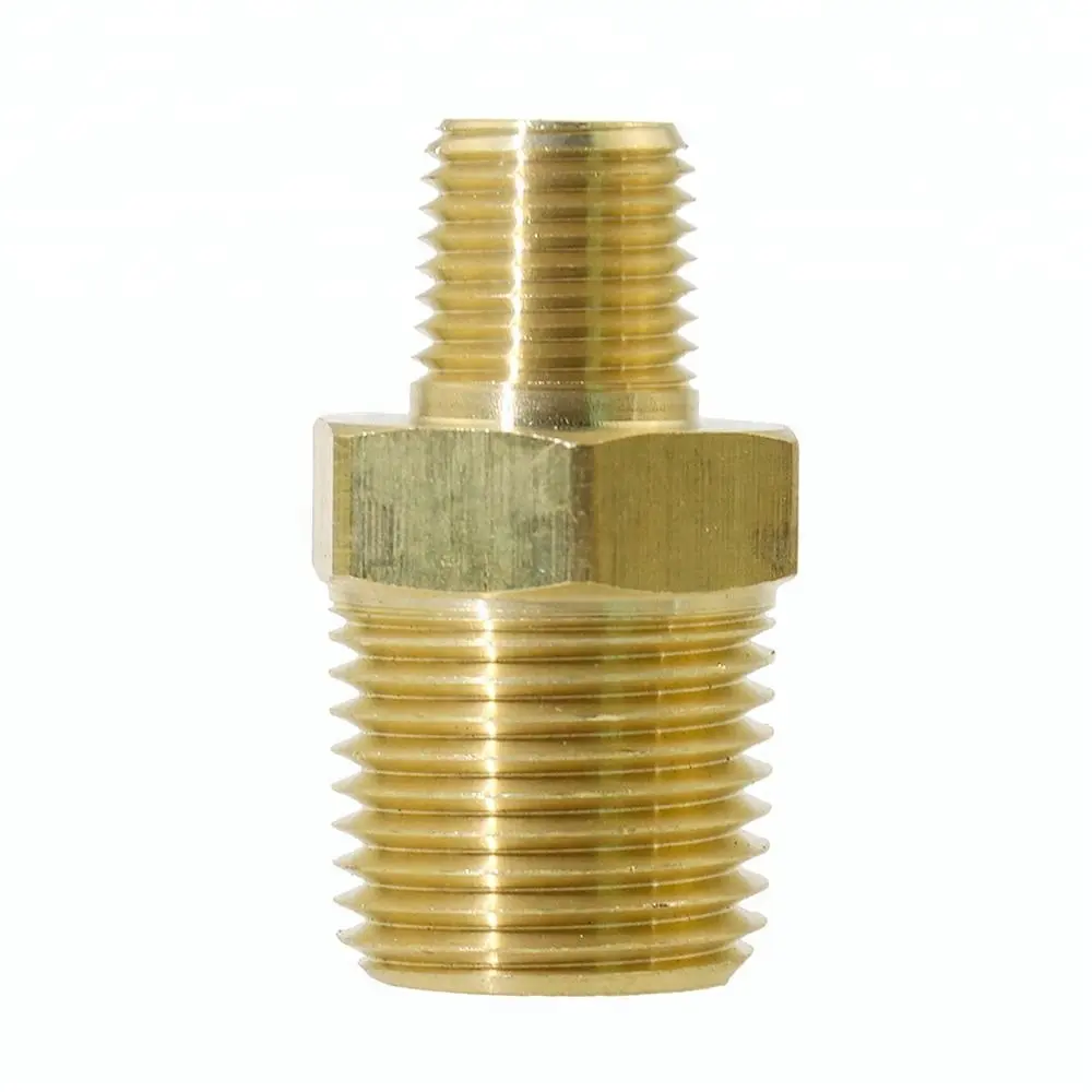 Hex Tepel Bus Messing Fitting Pijp Slang Fitting 1/2 "X 1/4" Sae Npt Standaard