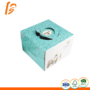 Boîte d'emballage pour gâteau en papier, boîte à pâtisserie personnalisée, bobo, Design Pop de 12 pouces, avec poignée - Product Image 6