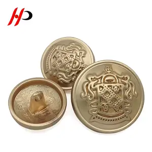 Milieuvriendelijk nikkelvrij fancy shiny plating 18mm ronde custom made gold metalen naaien shank shirt button