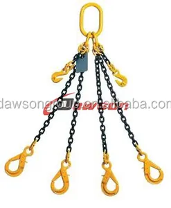 Empat Kali Lipat Kaki Empat Kaki Chain Lifting Sling dengan Master Link Hook