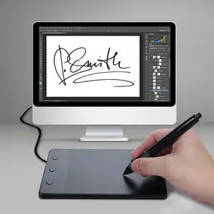 Huion H420 Pad Gambar Laptop, Tablet Menggambar Profesional 4.2*2.2 Inci, Pena Gambar Grafis untuk Laptop