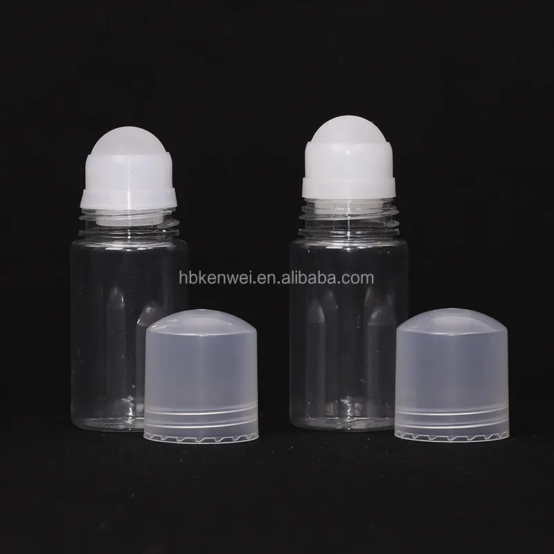 De plástico de pet tipo rollo de plástico de 50ml en desodorante botella vacía botella de plástico con bola de rodillo