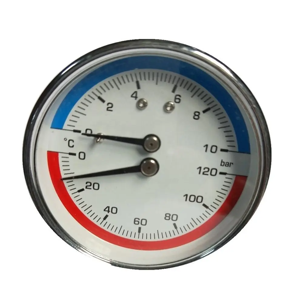 bimetal 2inch Temperature and pressure gauges 0-120c /6bar thermometer