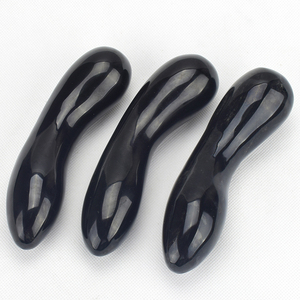 Naturalblack Batu <span class=keywords><strong>Obsidian</strong></span> Dildo Giok <span class=keywords><strong>Penis</strong></span> untuk Wanita Seksi