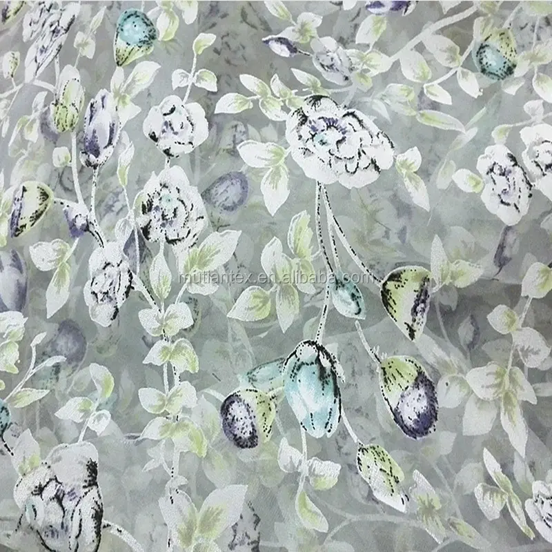 Polyester bedruckte billige Wujiang Organza Textilgewebe für Schal und Kleidungs stück Kostüm