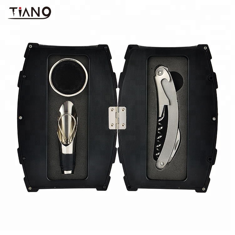 Set da vino nero a forma di barile da 3 pezzi