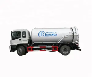 Used sewage suction tanker 10000 liters, vacuum pump truck for Rwanda