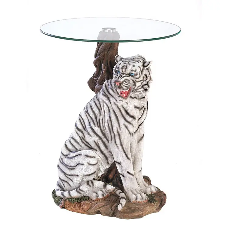 Mesa escultórica personalizada de tigre de poliresina hecha a mano, gran oferta