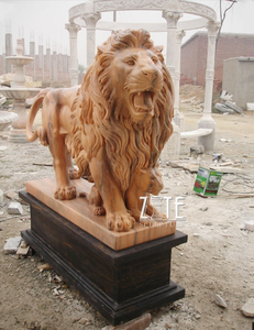 Statue d'animaux en marbre rose, sculpture de lion, 1 pièce, meilleures ventes