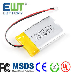 Lipo pil <span class=keywords><strong>3</strong></span>.7v lityum polimer <span class=keywords><strong>3</strong></span>.7v pil 063450 1000mAh lityum polimer şarj edilebilir pil için wirelesscamera - Product Image 5