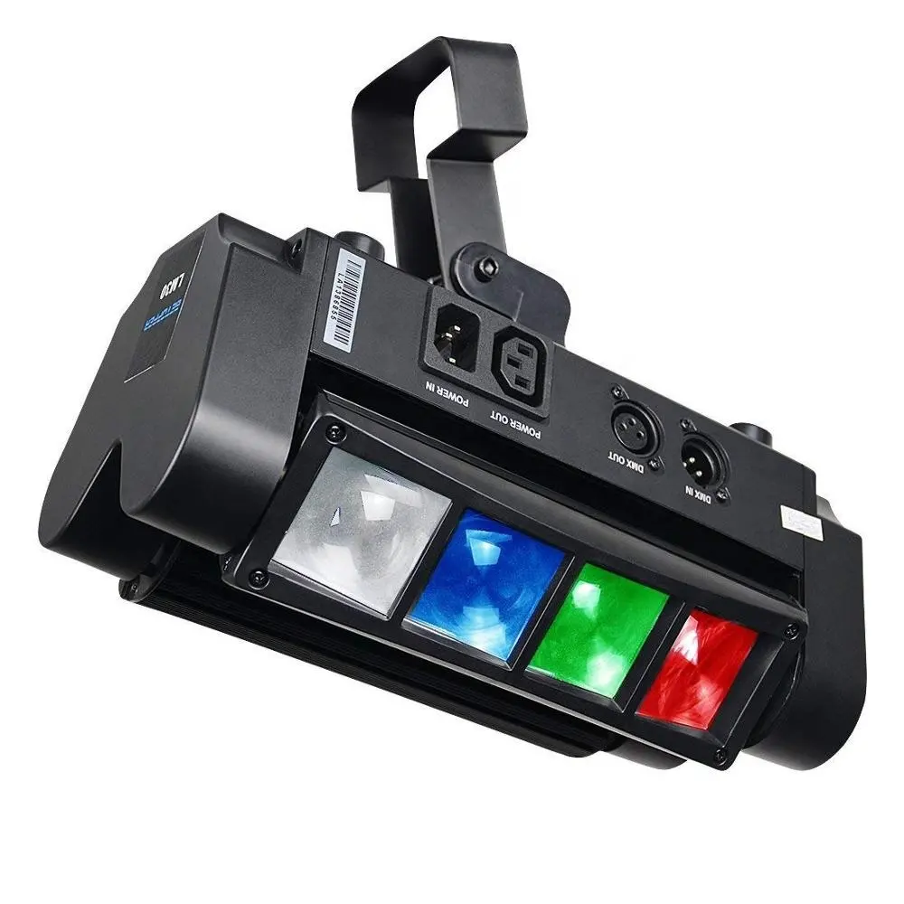 Mini Spider 8 x 3W RGBW, LED DMX 512 Dual Sweeper Pulse Strobe Effect Moving Head Light for stage bars disco