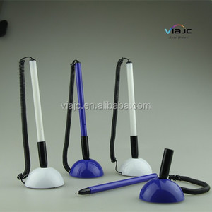 클래식 플라스틱 테이블 볼펜 호텔 은행 카운터 펜 부착 체인 맞춤형 로고 - Product Image 5