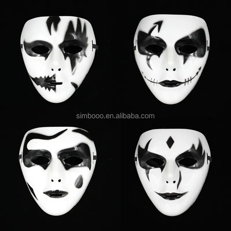 Лидер продаж 2017, маски для Хэллоуина с ручной росписью, маски для уличного танца, пластиковые маски с ручной росписью