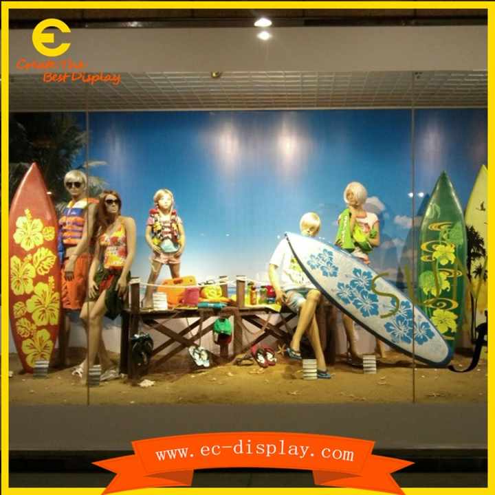 Custom Store Window Display Props Cheap Decorative Surfboard Colorful Cheap Decorative Surfboard